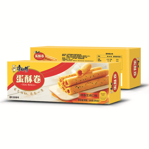 Master Kong Egg Pastry Rolls 108g*24 boxes Fragrant and creamy snacks egg roll biscuits Xipu Food