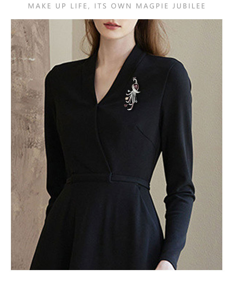 时尚优雅中国风凤尾胸针复古旗袍汉服装饰别针轻奢微镶