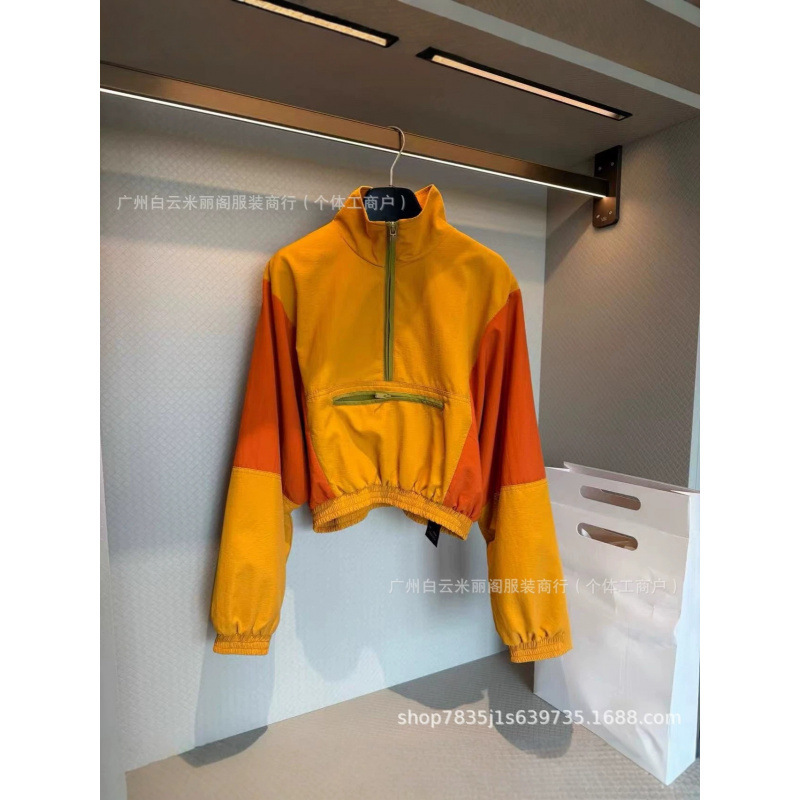 Nanyou casual half-zip long-sleeve jacket, loose, lightweight, comfortable, regular style top with color-blocking, youthful and versatile