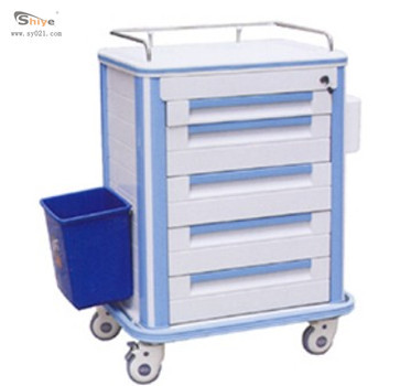 【ATC-504C】五抽屉钢塑结合配中控折叠锁医用送药车