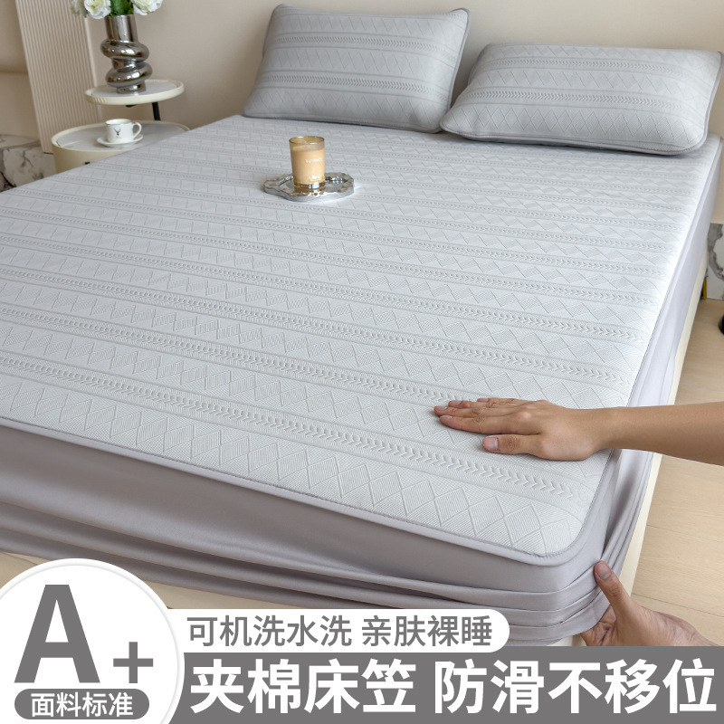 Cama de algodón tipo una sola cubierta de cama 2025 nueva cubierta de cama de dormitorio de estudiantes todo incluido cubierta de protección de colchón universal