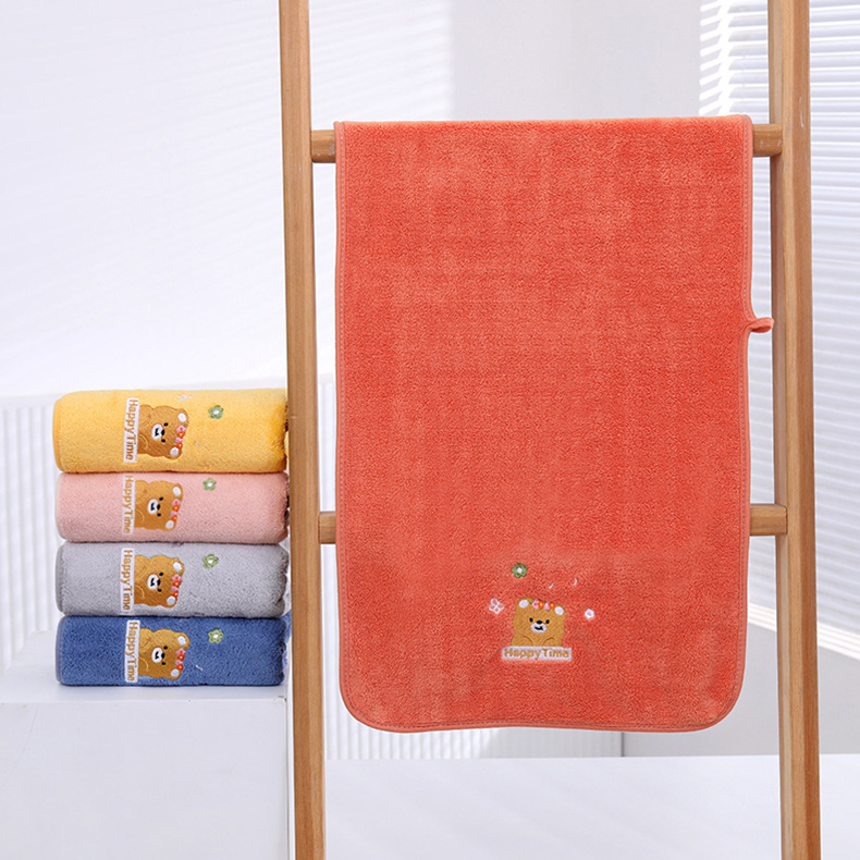 Coralline plush towel wholesale, water-absorbent, soft, household adult hair-drying face cloth, gift towel, custom logo