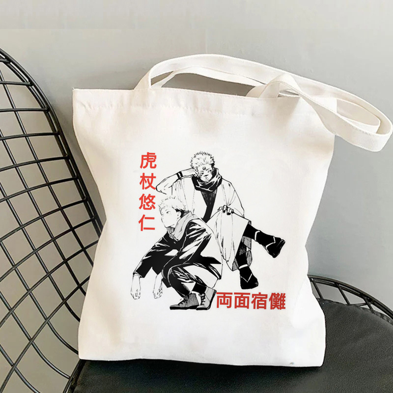 Jujutsu Kaisen impresa bolsa de lona Harajuku bolsa de hombro bolsa de compras de mano de moda Aliexpress Amazon