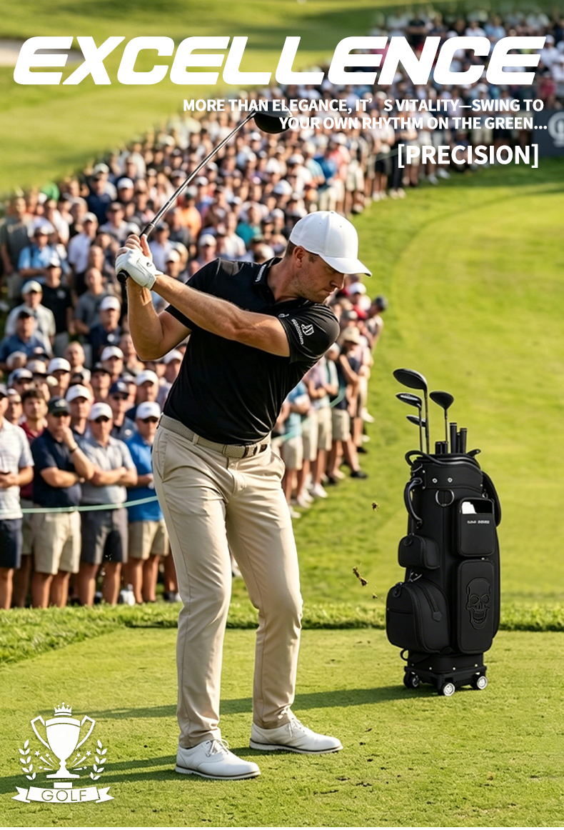 Túi golf PGM vỏ cứng co giãn, bốn bánh xoay 360 độ, ký gửi hàng không — Túi golf đen【Vỏ cứng co giãn/Đựng gậy ngược/Ký gửi hàng không/Bánh xe xoay】QB194 chi tiết 2