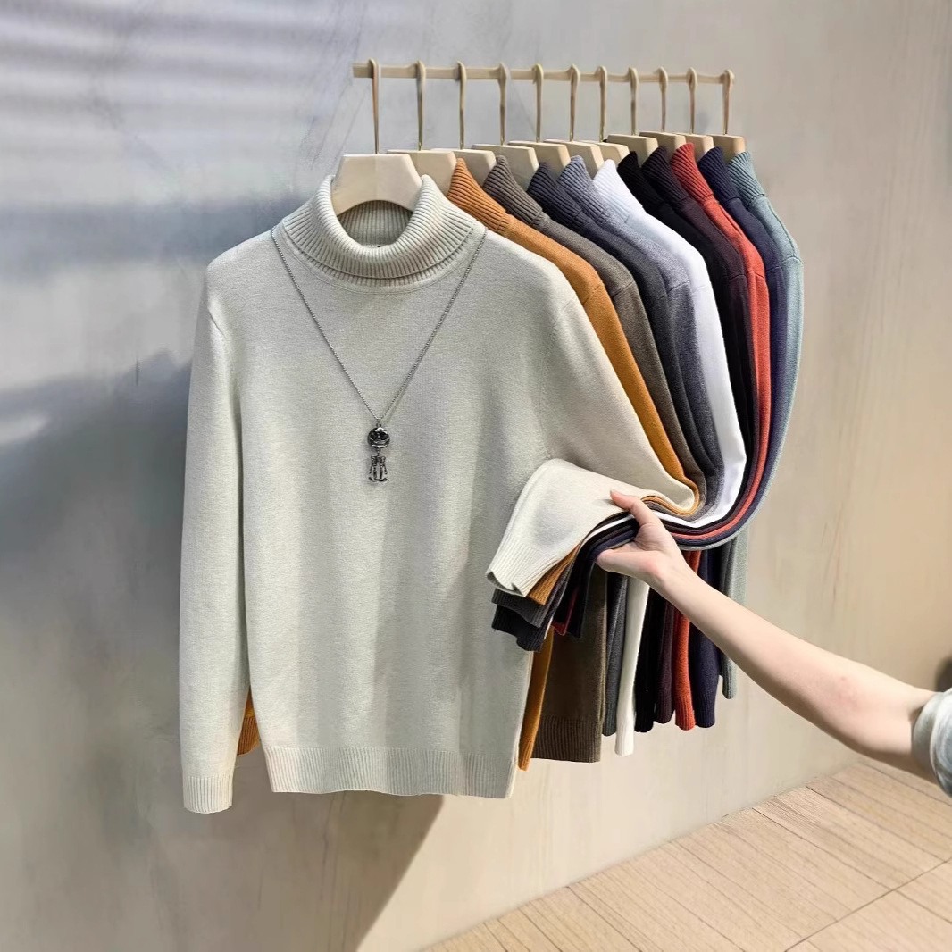 Demi-season solid color base Japanese trend knitted sweater for…