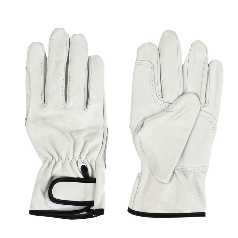Guantes de protección laboral de hoja fuerte piel de cerdo resistente al desgaste guantes de sitio de construcción anti-lazo transpirable guantes de cuero protectores de equitación fábrica al por mayor