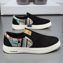 帆布鞋男款夏季运动休闲男士黑色一脚蹬懒人老北京布鞋