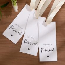 跨境定制预留座椅卡带丝带婚礼礼品卡教堂重要活动悬挂牌派对装饰