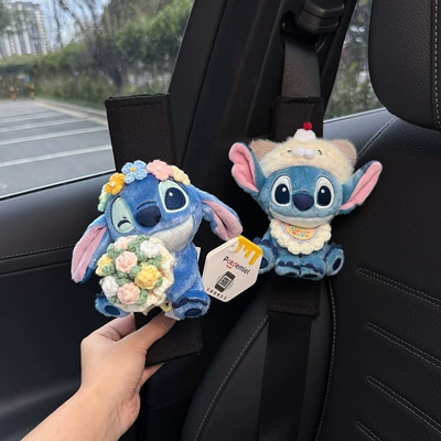 Genuine Stitch Car Seat Belt Sürətlər qutusu və əl tormozu başlıqları - flower-bouquet-puppy-hood-c-pocket-sitting-stitch-black-shoulder-pads-2-hand-sewn