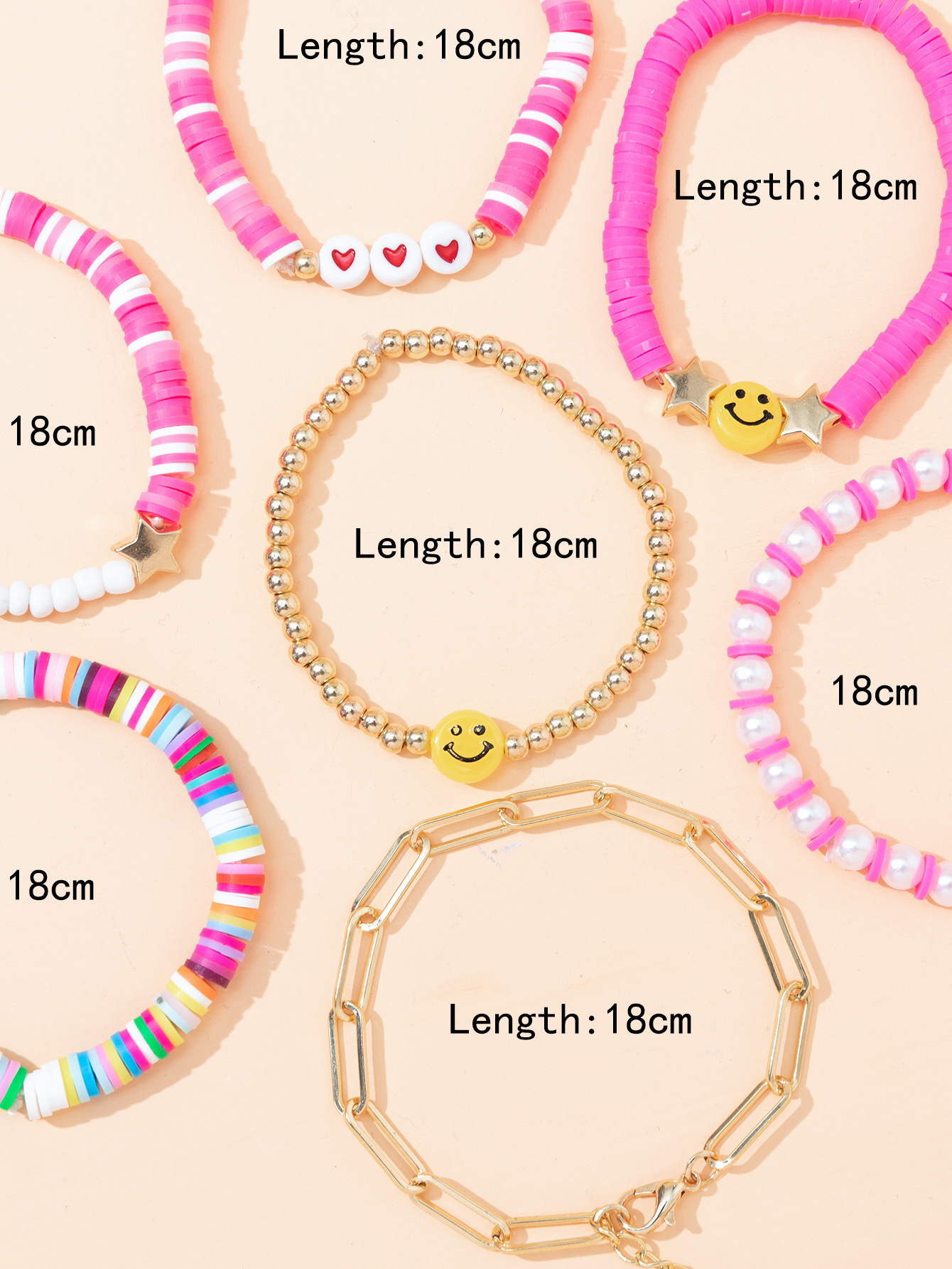 Fashion Heart Shape Pearl Plating Artificial Gemstones Womenu0027S Bracelets 1 Set