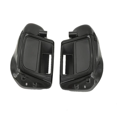 Suitable for Harley Avenue Double Light Highway Glide Road King Modified Front Bumper Leg Guard Windshield Leg Guard Bag (Motorcycle bumper) - glossy-black