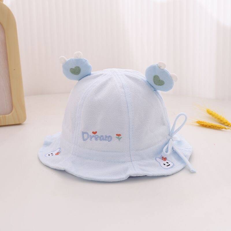 Sombrero de bebé primavera y verano delgado sombrero de pescador sombrero de bebé sombrero de sol pequeño mes de verano sombrero de cuenca de malla sombrero