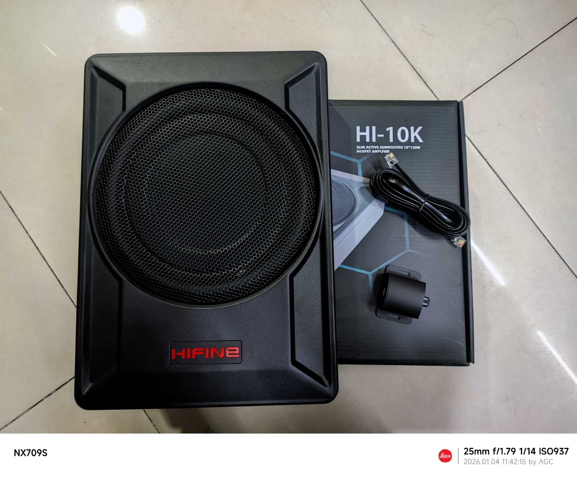 Hifine Car Subwoofer with Super Bass and High Power, 10inch Active Ultra-Thin Seat Audio System Modification