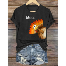 I 43304 Thanksgiving Print T-shirt �ж���ӡ�� T ���羳��