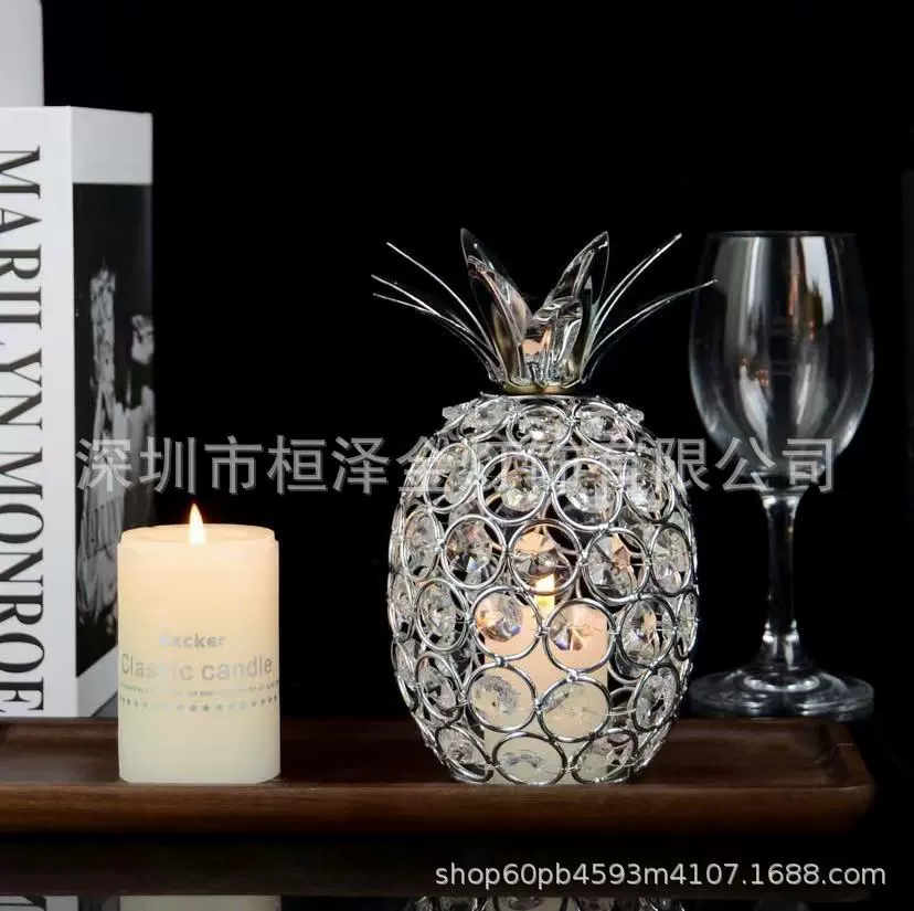 [2022款欧式创意水晶工艺品苹果雪梨菠萝造型家居装饰摆件厂家直销]