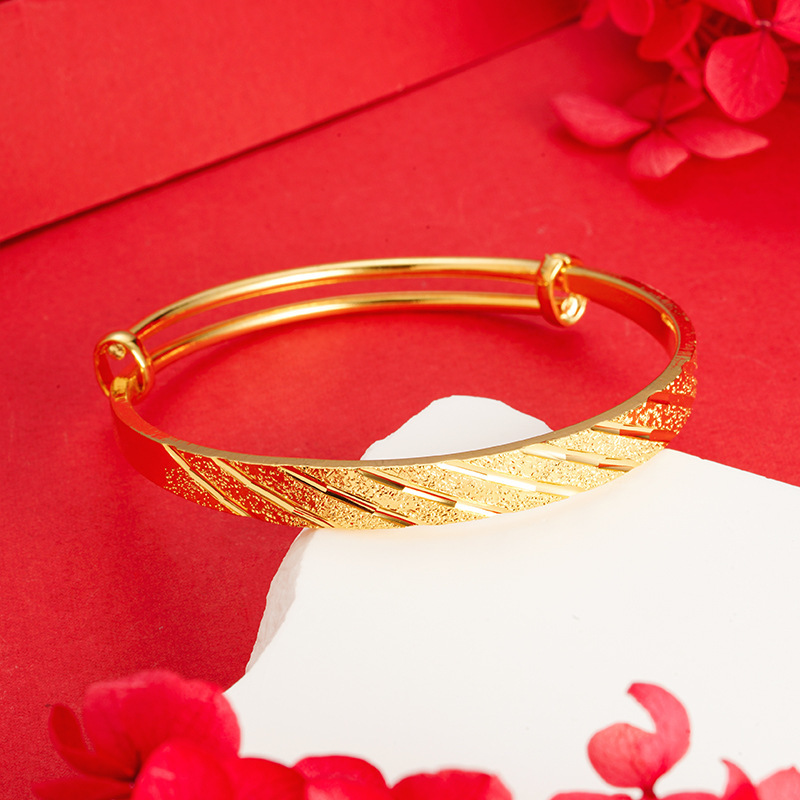 Pulsera de trébol de oro de Vietnam pulsera de bambú de aleación de cobre sin desvanecimiento de larga duración para mujer pulsera de oro de imitación joyería