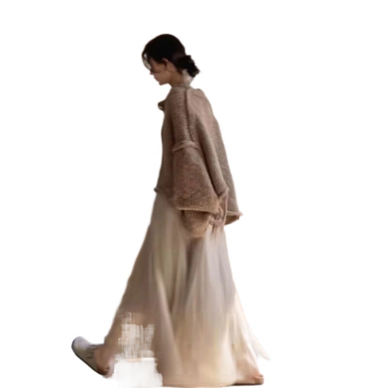 设计感流苏长袖毛衣女慵懒风宽松复古秋冬针织衫外套上衣潮|undefined