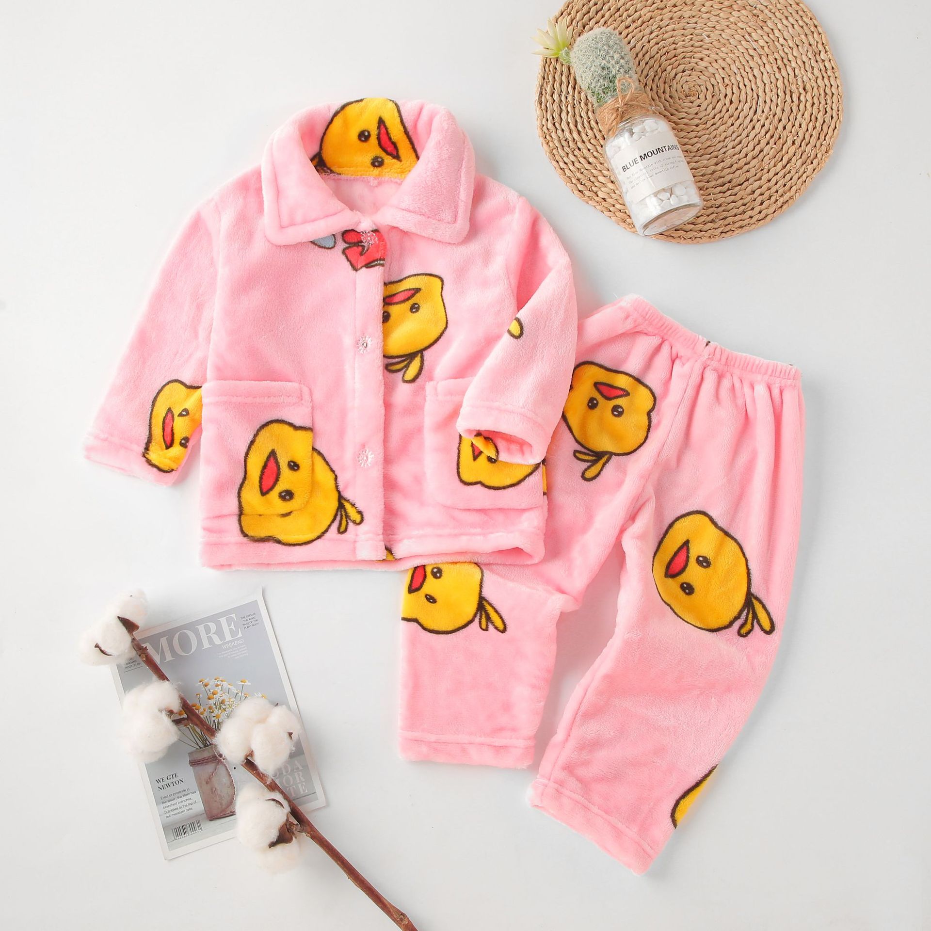 pijama conjuntos, manga comprida lapela tops com