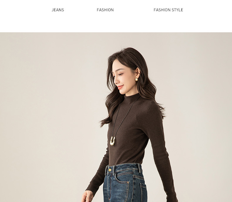 Quần jean nữ ống rộng dáng cổ điển Side Shadow Contour có lót lông cừu mùa đông — màu xanh chi tiết 30