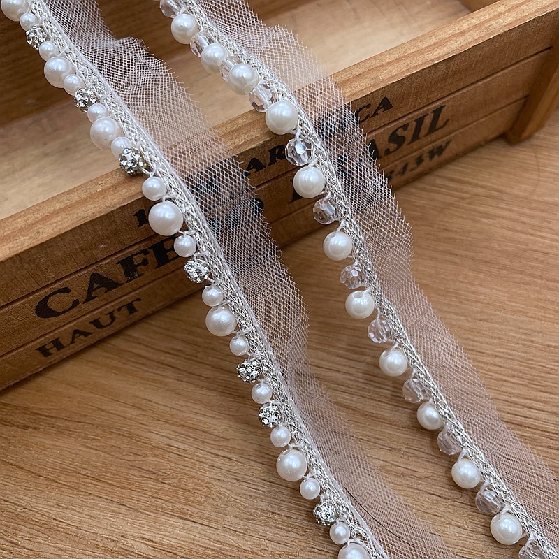 網布銀糸リボン手作りビーズ真珠レース民族風漢服装飾模造真珠diy補助材料卸売り