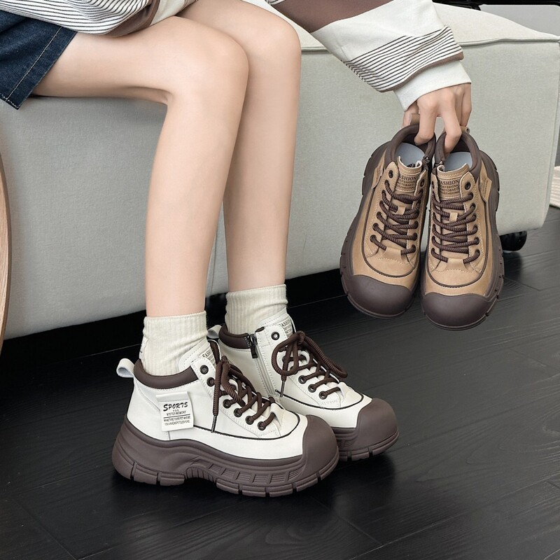 Genuine leather, retro style, high-top German training shoes for women, 2026 autumn new collection, comfortable and versatile casual sneakers Genuine leather, retro style, high-top German training shoes for women, 2026 autumn new collection, comfortable and versatile casual sneakers