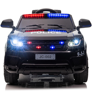 Children's Electric Car Four-Wheel Four-Wheel Drive Car for Boys and Girls with Remote Control Toy Car That Can Sit on Baby Police Car Stroller