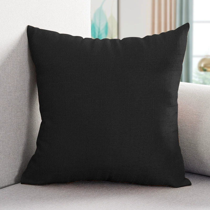 Pillow, big square sofa, cotton and linen, increased thickness