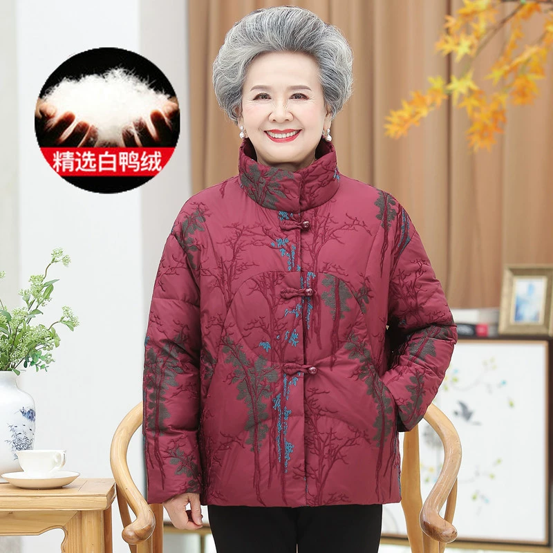 Зимняя одежда для среднего и пожилого возраста, женский пуховик, короткая одежда для бабушки, 80 лет, 70 лет, толстое теплое пальто для мамы