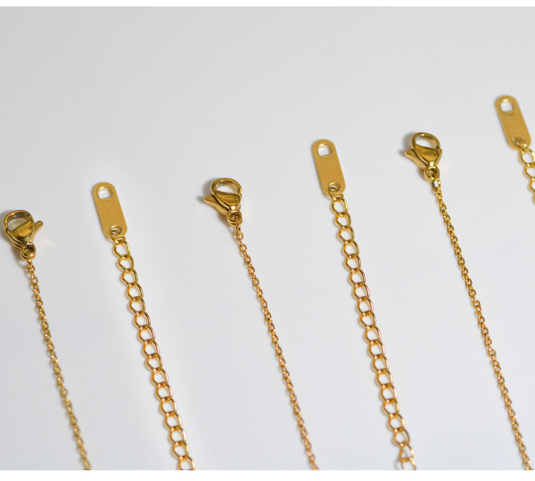 Water Drop Round Square Geometric Titanium Steel 18K Gold-Plated Necklace_colorza_2