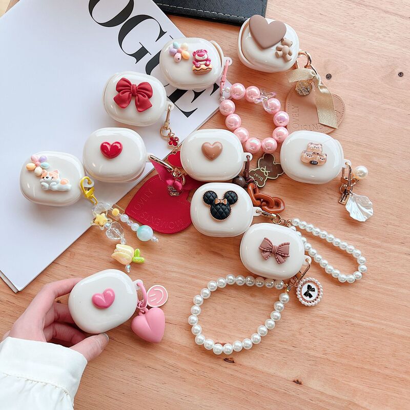 Suitable for Beats fit pro Bluetooth Headset protective Cover Cartoon Soft Shell Stereo DIY Cute Heart Hanging Chain