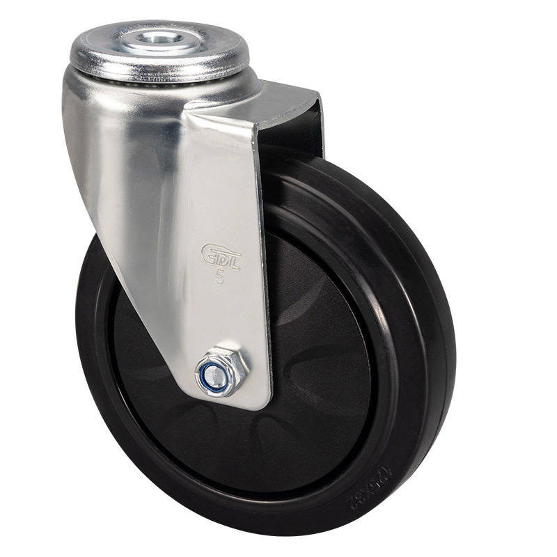 Rueda Giratoria Industrial 3/4/5 Pulgadas 50-37 de Goma con Freno