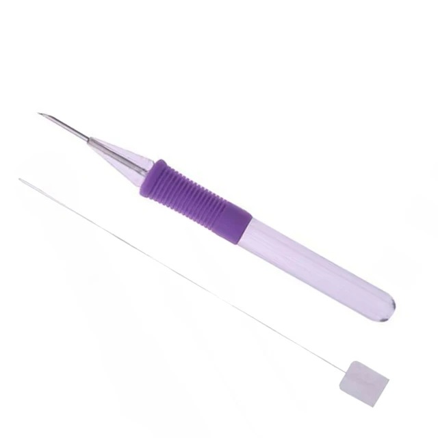 보라색 자수 펜