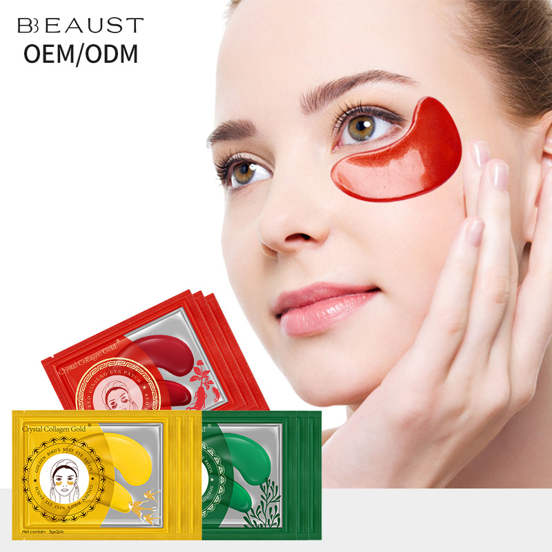 Cross-Border Foreign Trade Specializes in Red Ginseng Eye Mask, Green Seaweed to Improve Eye Wrinkles, Gold Collagen Hydrating Patch Eye Mask