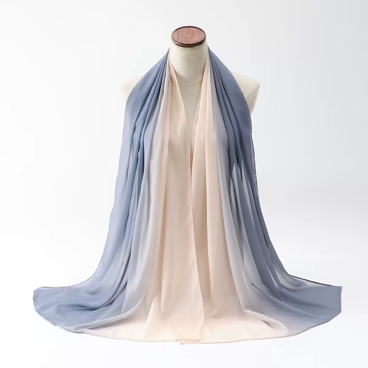 【新品爆款】双色渐变雪纺头巾围巾夏季女薄款防晒披肩头巾阿拉伯