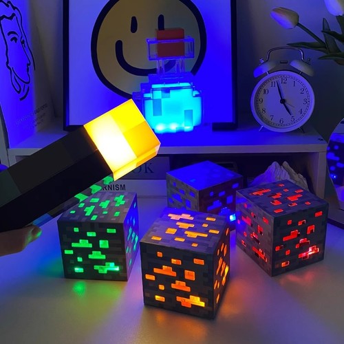 Minecraft Creative Glowing Torch Lamp Ore Potion Bottle Indoor Atmosphere Light Decoration Night Light Toy Gift