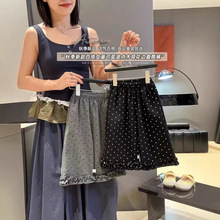 【花邊褲】女童秋季2025新款波點提花闊腿褲寬松休閑韓版洋氣褲子