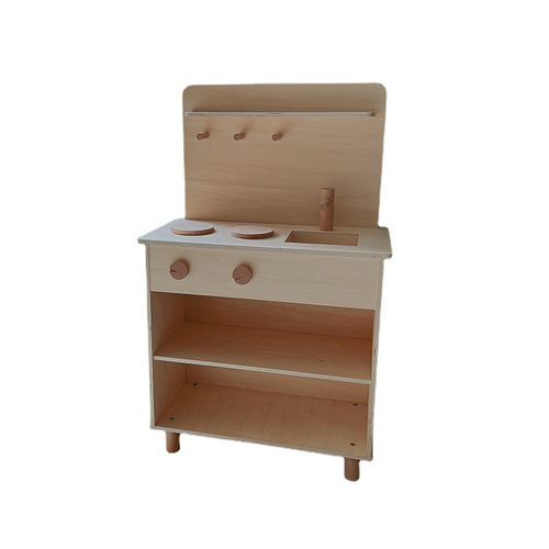 Cross-border ins style kitchen play house logs Danish children's wooden puzzle early education pretending to be children's stove cut and cut