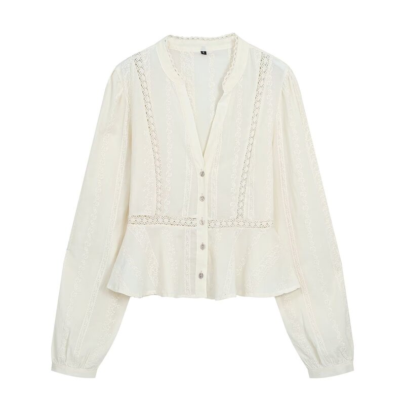 TAOP&ZA Women's Clothing 2026 Autumn New Fashionable and Elegant Lace Embroidery Romantic Style Shirt 8741242 TAOP&ZA Women's Clothing 2026 Autumn New Fashionable and Elegant Lace Embroidery Romantic Style Shirt 8741242