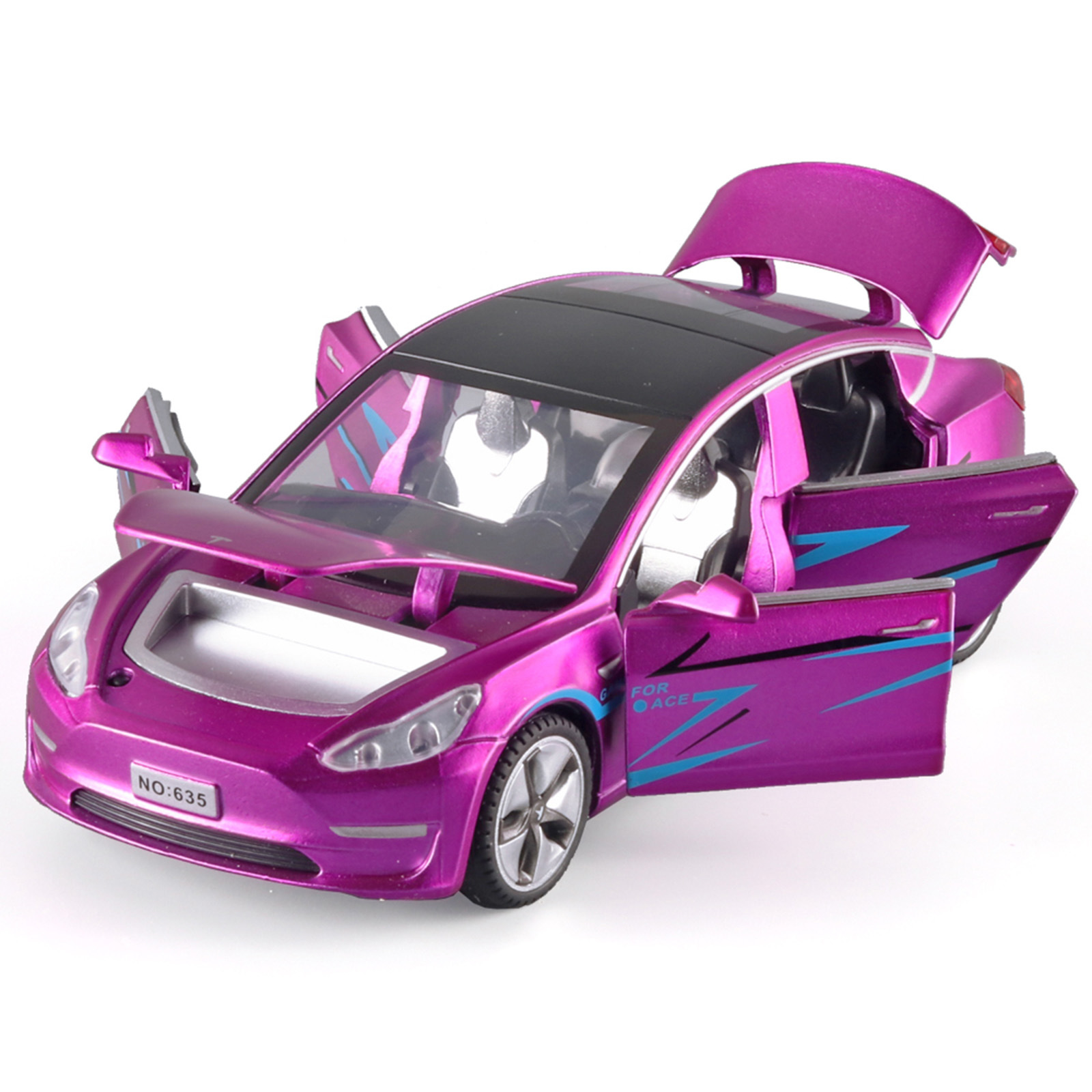 1/32特斯电动汽车合金模型MODEL3仿真灯光音效拉回力汽车吃鸡同款