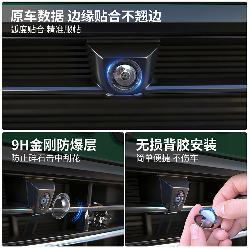 Protección de imagen 360 para cámara automotriz general de alta definición y cubierta de lente de alta transparencia