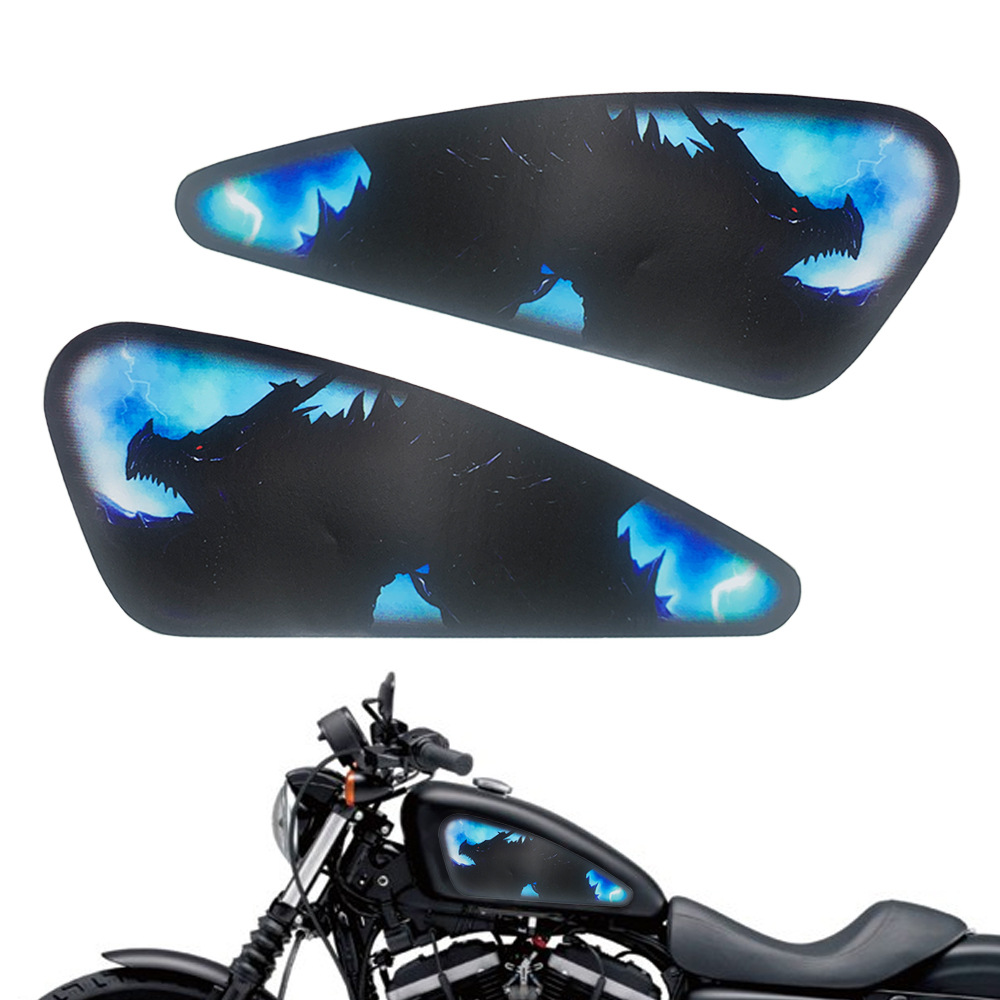 Adecuado para Harley XL883 1200x48 Road King Street/Great Glide Modifile Calavera Etiqueta engomada del tanque de aceite