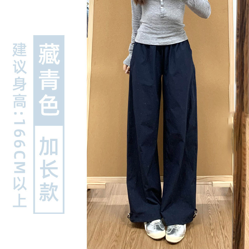 ネイビーブルーカーゴパンツ夏速乾パンツレディースハイウエストスリムカーゴパンツ小柄カジュアルカーゴパンツ|undefined