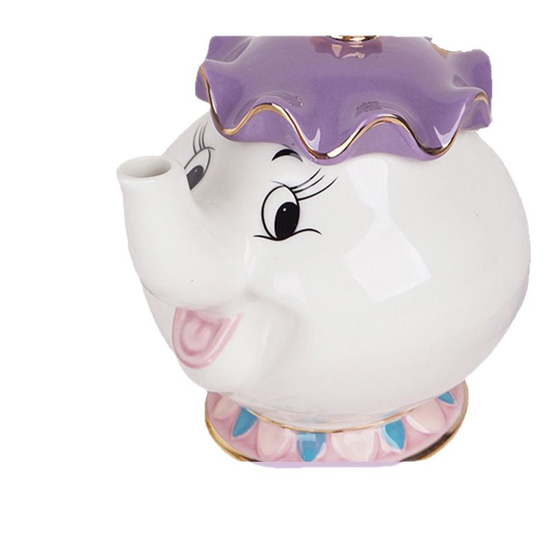 Taza de té de cerámica de estilo europeo belleza y bestia tetera de té Lady Archie set taza de té azul de gran capacidad