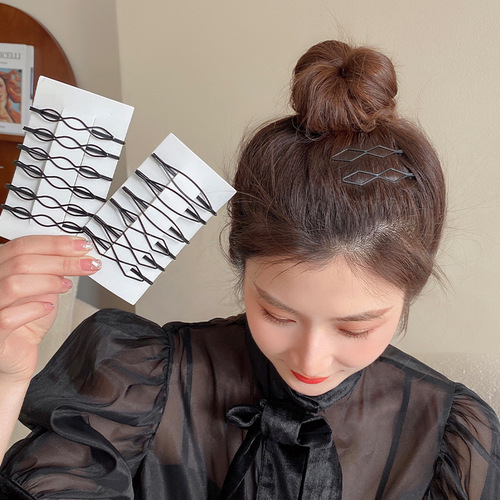 Black hairpin side bangs hairpin simple broken hair one-word hairpin headband hairpin back head hairpin hair accessories top clip