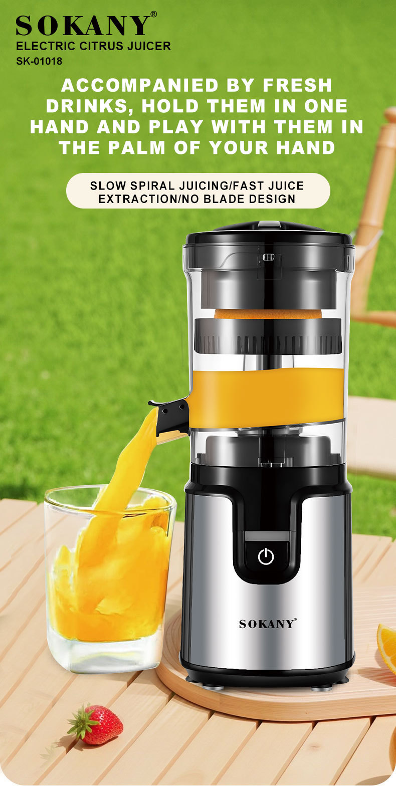 Multifunctional Electric Citrus Juicer, 350ML Household Orange & Lemon Squeezer_voghion.com