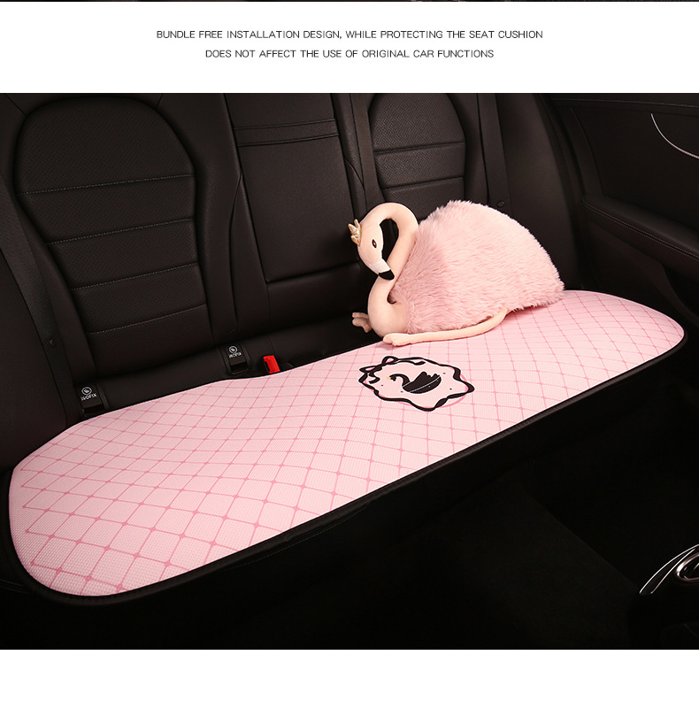 26 New Models of Swan Summer Car Ice Silk Seat Cushions, Cute Cartoon Car Seat Cushions, Universal for All Seasons, for Women
