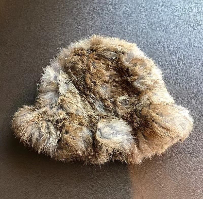 구름토끼털모자-호박