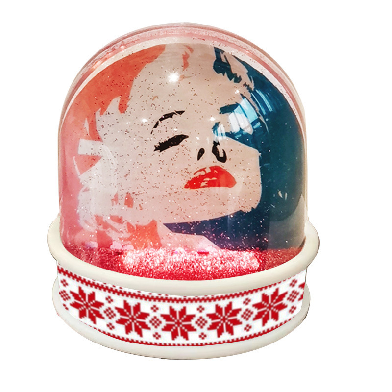 Simple style European and American model portrait decoration home plastic base snowball crystal ball quicksand water injection photo frame