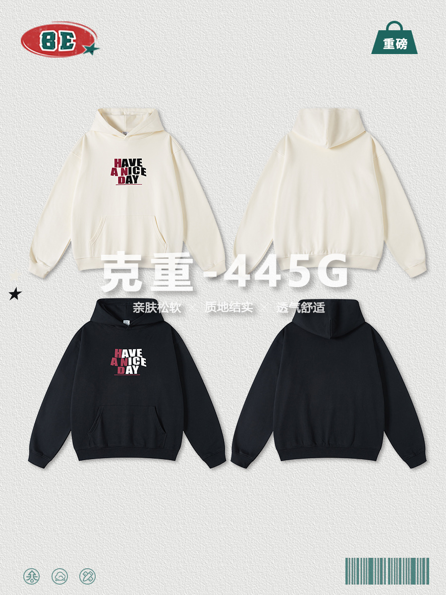 Be Hombres| 2025 otoño estilo americano de moda comercio exterior burbuja impresión de color contraste hombre manga larga sudadera encapuchada transfronteriza image 3