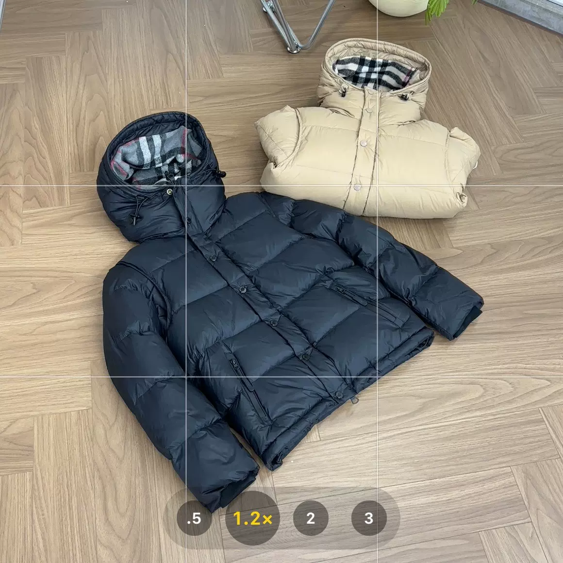 高版本潮牌B家25冬季新款灰色格纹线条可脱袖马甲连帽羽绒服情侣